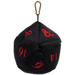 D20 PLUSH DICE BAG - D&D Black with Red Numbering